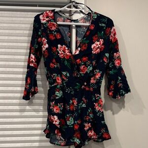 Papaya Blue Floral Patterned Garment